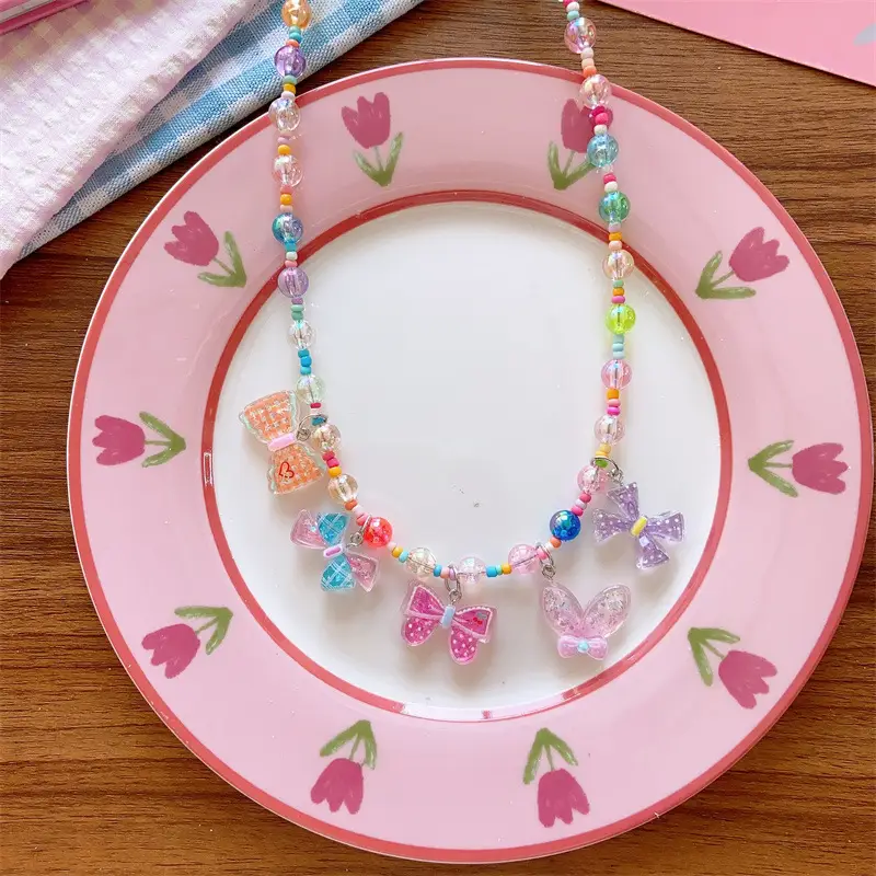 Korean Children's Cute Resin Color Cartoon Princess Necklace Girls' Early Spring Hanging Accessories 5 Accessories Necklace - Image 6