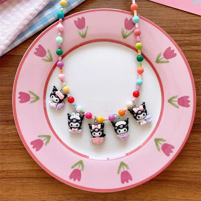 Korean Children's Cute Resin Color Cartoon Princess Necklace Girls' Early Spring Hanging Accessories 5 Accessories Necklace - Image 7