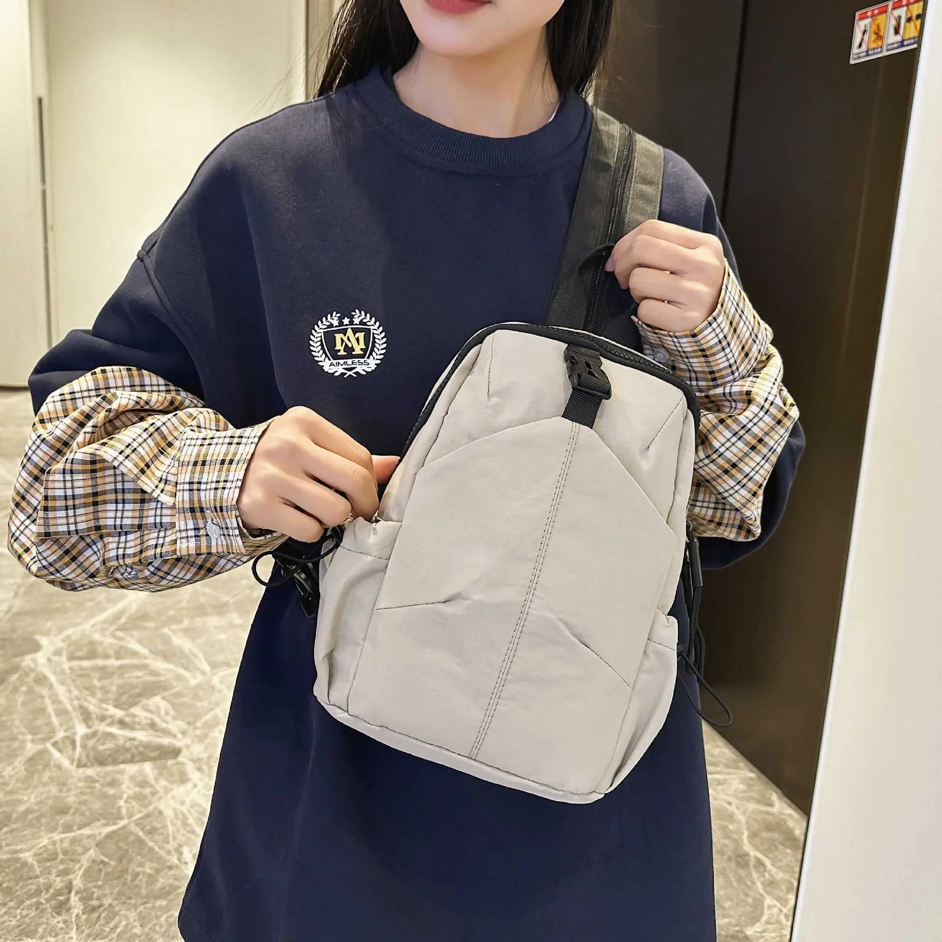 Black Unisex Lightweight Daily Backpack - Image 2