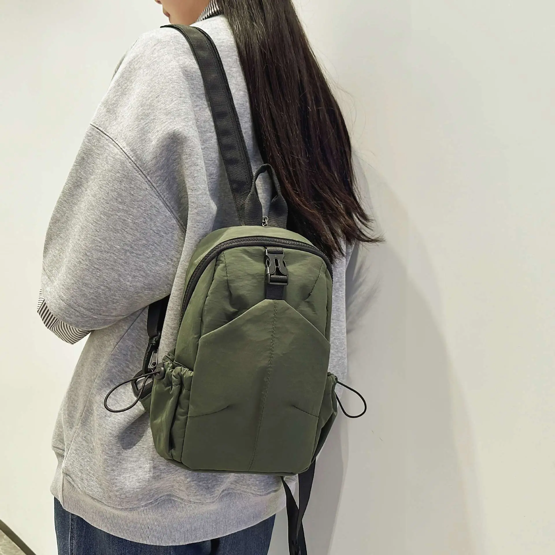 Black Unisex Lightweight Daily Backpack - Image 3