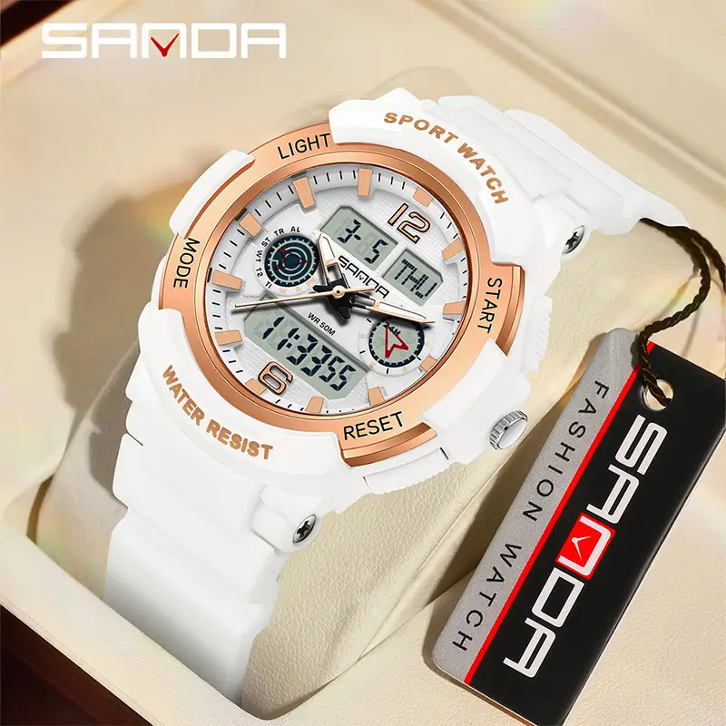 Sanda Multifunctional Digital Watch Blue Sport Waterproof