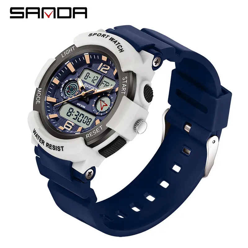 Sanda Multifunctional Digital Watch Blue Sport Waterproof