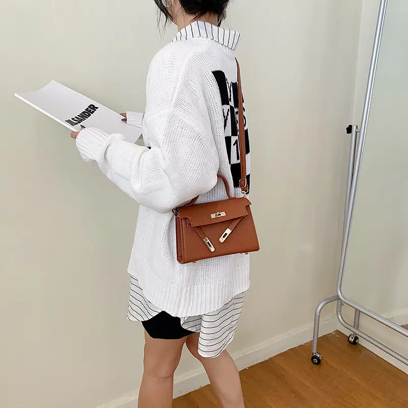 Red Lock Mini Shoulder Crossbody Bag for Women - Image 7