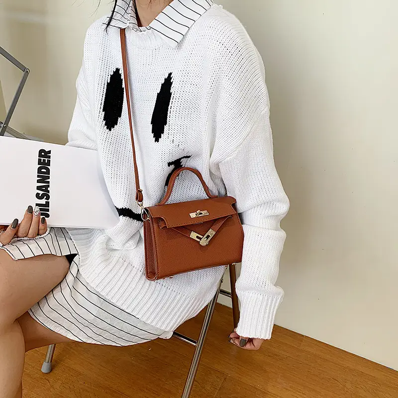 Red Lock Mini Shoulder Crossbody Bag for Women - Image 8