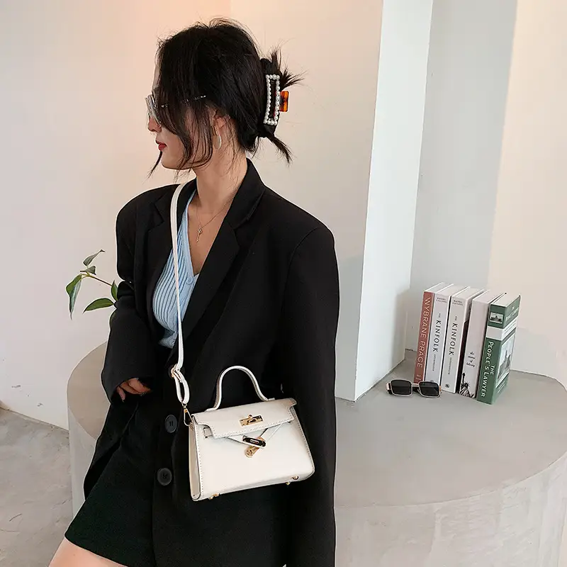 Red Lock Mini Shoulder Crossbody Bag for Women - Image 9