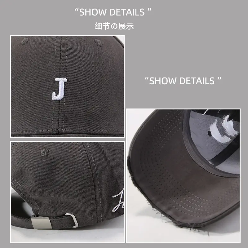 Women's Gray J Logo Baseball Cap Small - Image 9