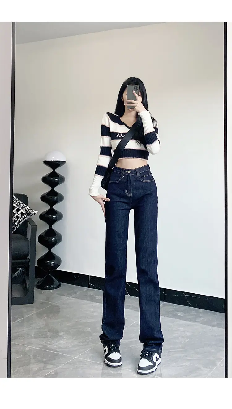 Dark Blue High-Waist Slimming Jeans for Tall Women — feature 10