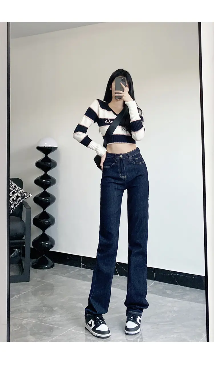 Dark Blue High-Waist Slimming Jeans for Tall Women — feature 11