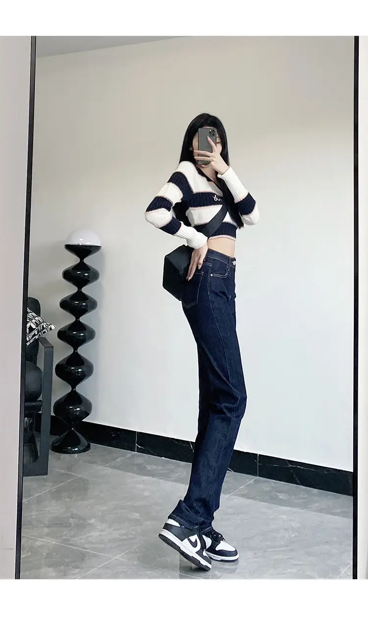 Dark Blue High-Waist Slimming Jeans for Tall Women — feature 12
