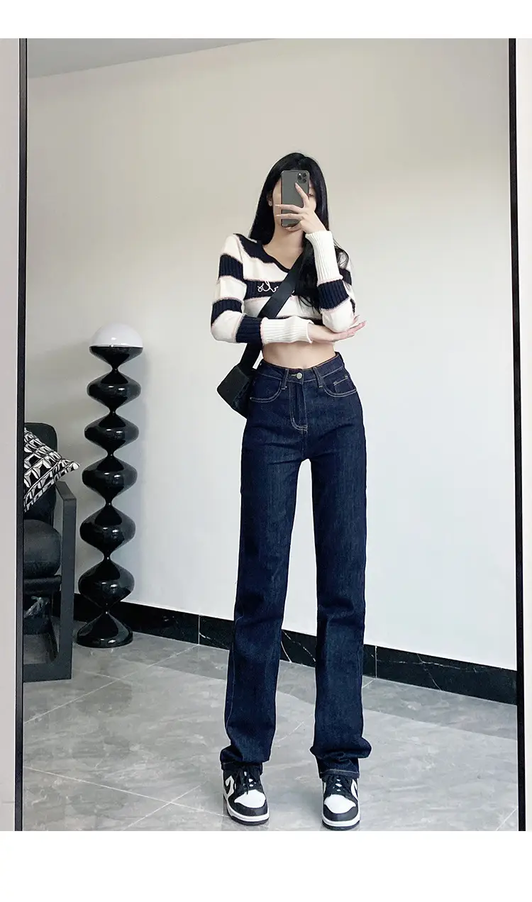 Dark Blue High-Waist Slimming Jeans for Tall Women — feature 4