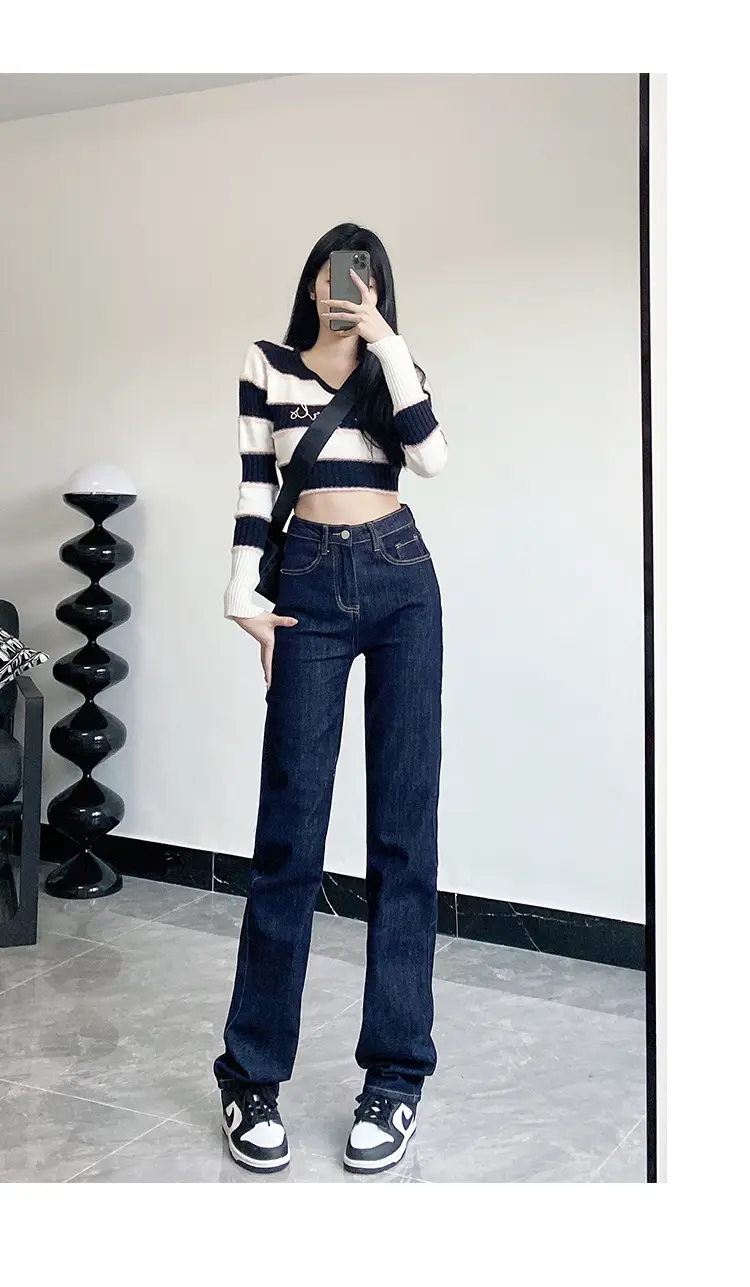 Dark Blue High-Waist Slimming Jeans for Tall Women — feature 5