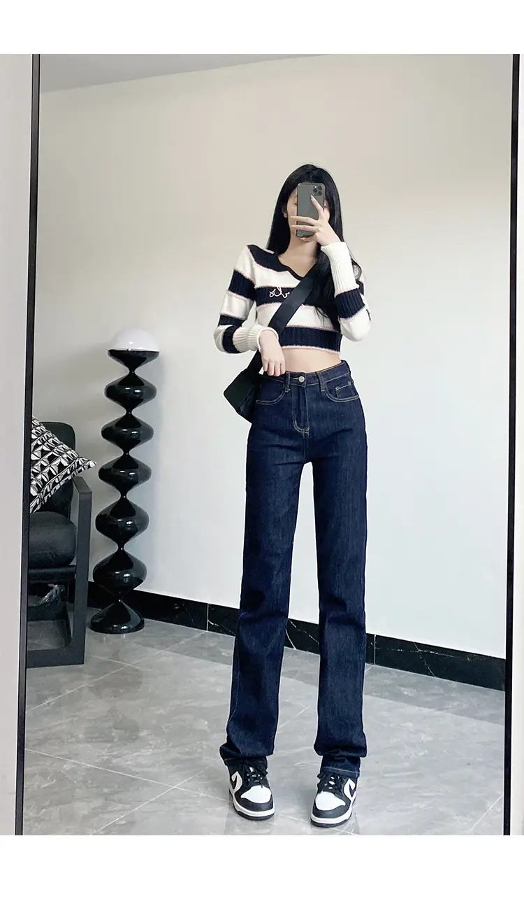 Dark Blue High-Waist Slimming Jeans for Tall Women — feature 6