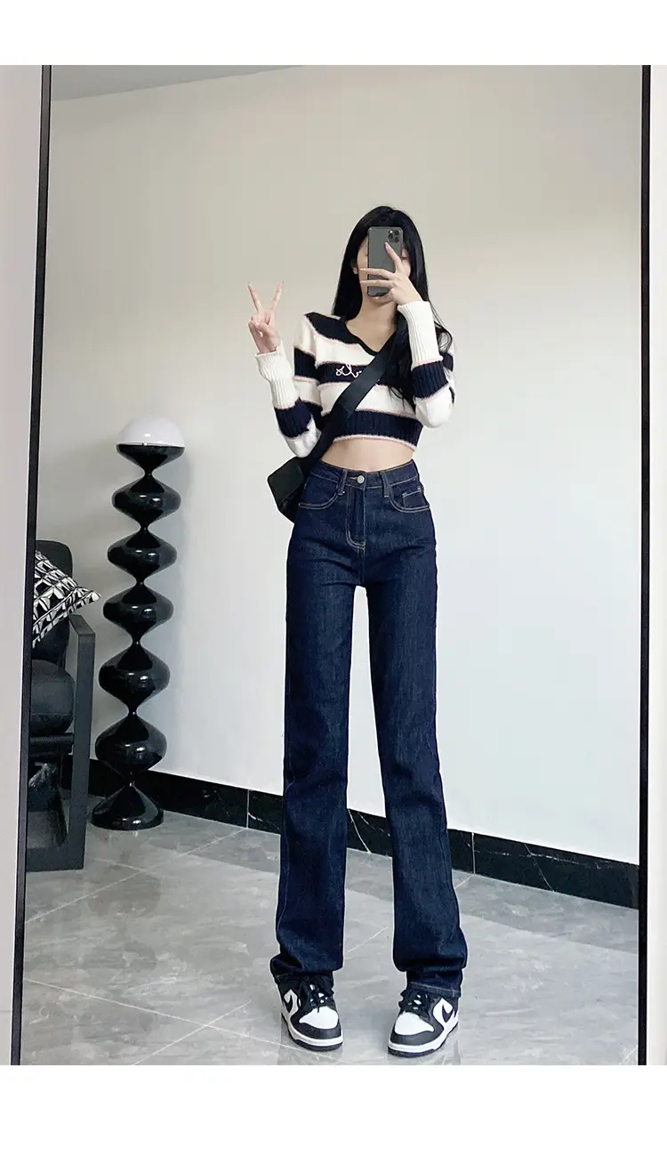 Dark Blue High-Waist Slimming Jeans for Tall Women — feature 8