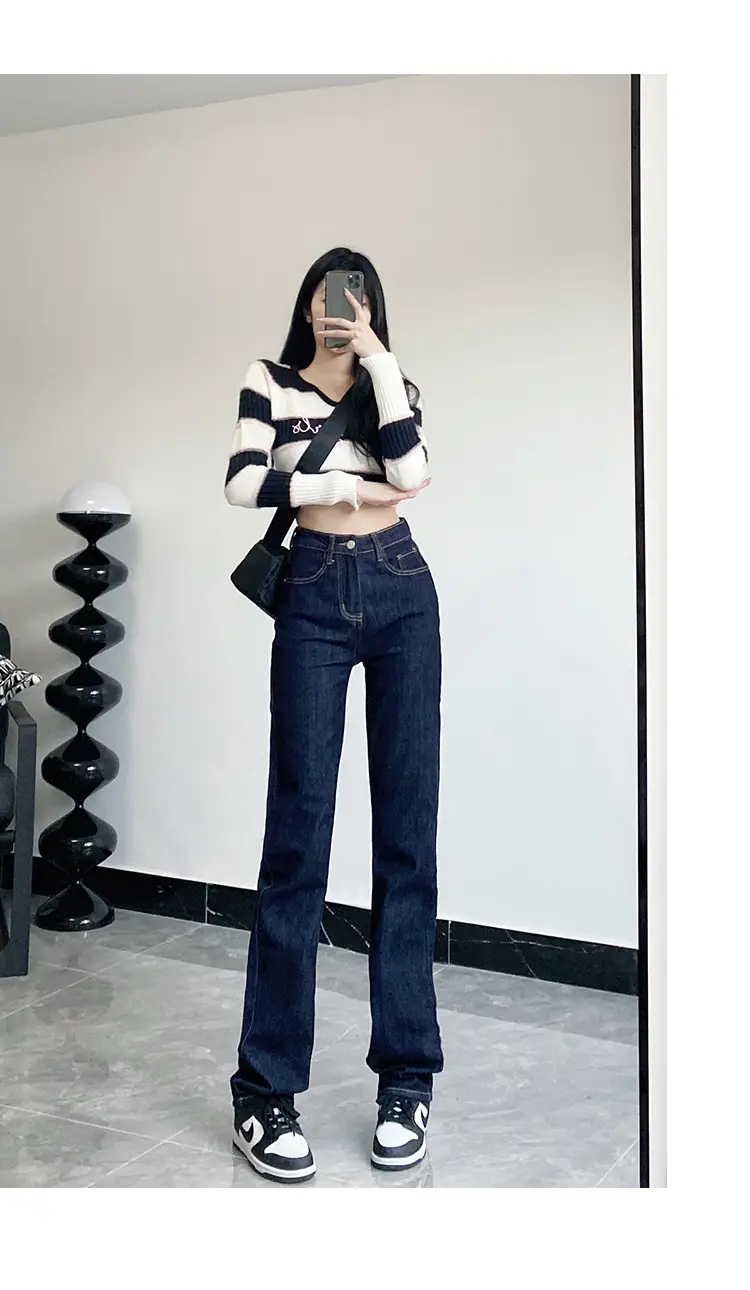 Dark Blue High-Waist Slimming Jeans for Tall Women — feature 9