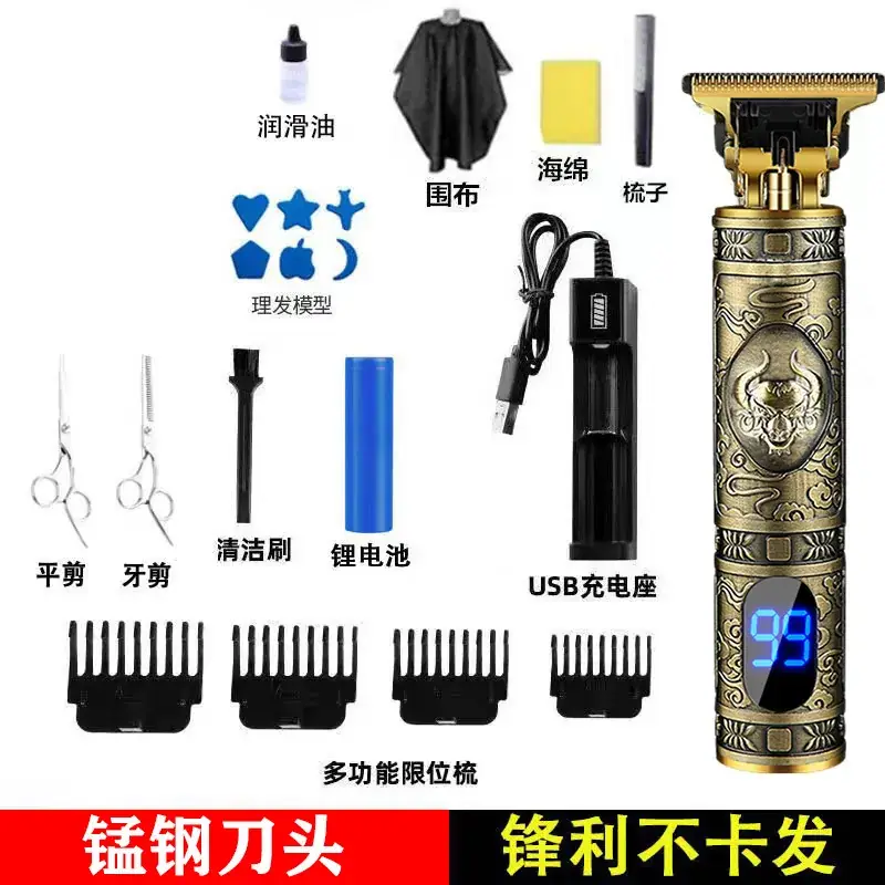 Electric Pushing Razor with Oil Head & Rechargeable Battery