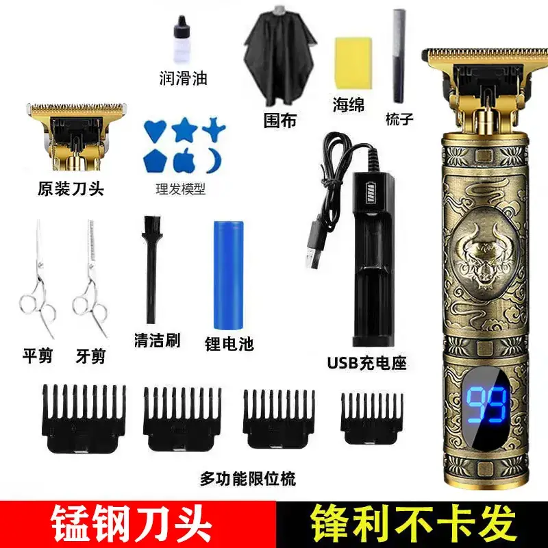 Electric Pushing Razor with Oil Head & Rechargeable Battery