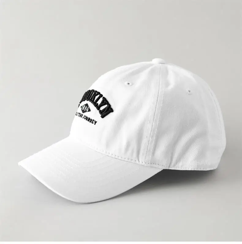 White Washed Cotton Baseball Cap with Old Letter Embroidery — feature 6