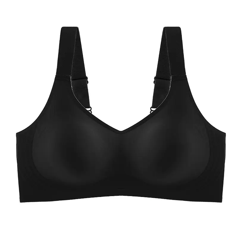 New Explosive Latex Upper Bracer No Mark Large Shoulder Strap Push-up Bra Thin Summer Collector Milk Jelly Strip Underwear for Women - Image 2