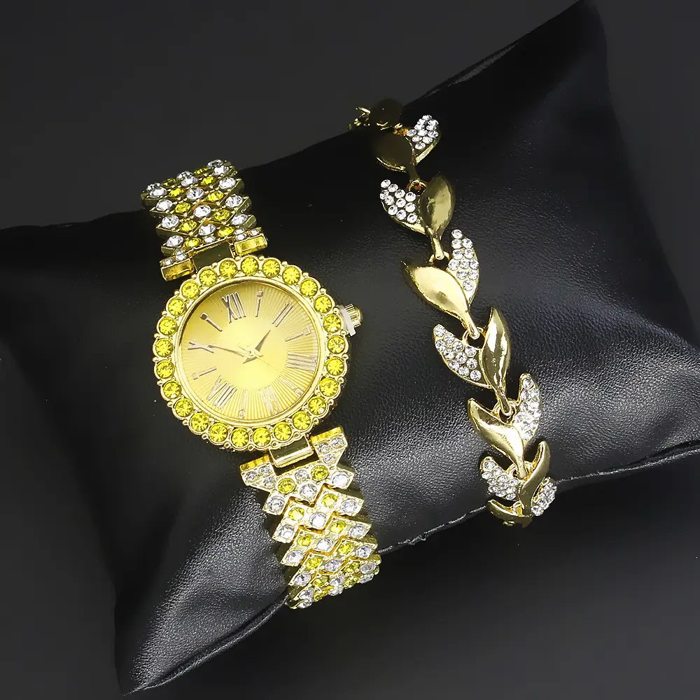 Gold Diamond Wristwatch Set for Women - Image 2