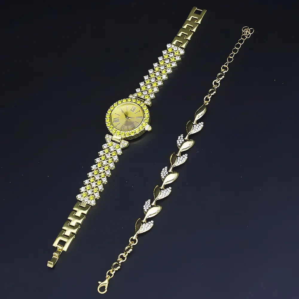 Gold Diamond Wristwatch Set for Women - Image 3