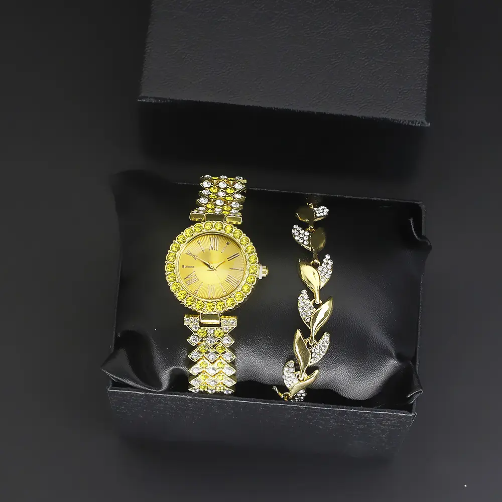 Gold Diamond Wristwatch Set for Women - Image 4