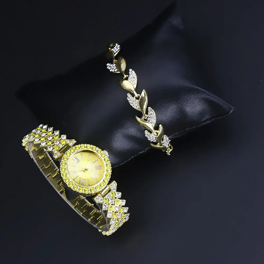 Gold Diamond Wristwatch Set for Women - Image 5