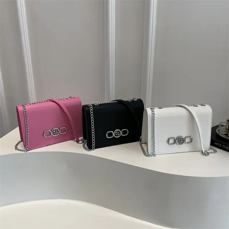 Pink Korean Style Chain Shoulder Bag for Women - Image 5