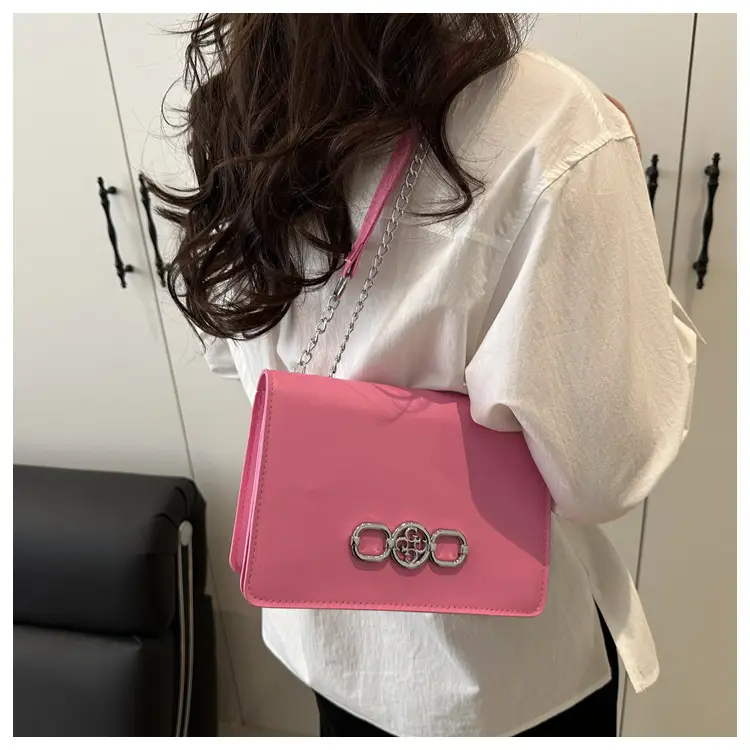 Pink Korean Style Chain Shoulder Bag for Women — feature 10