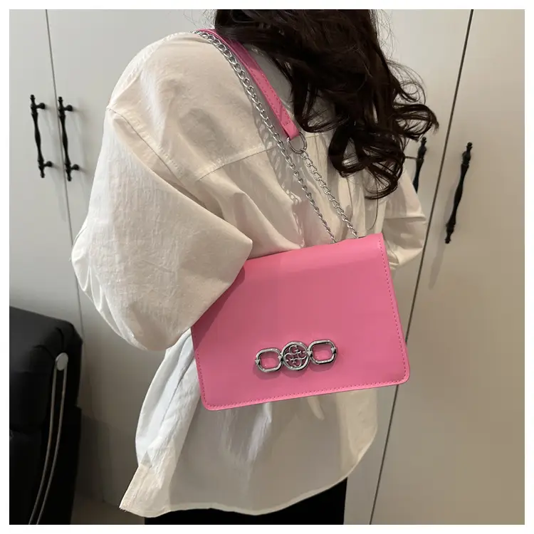 Pink Korean Style Chain Shoulder Bag for Women — feature 12