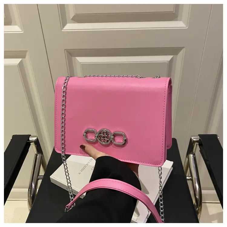 Pink Korean Style Chain Shoulder Bag for Women — feature 22