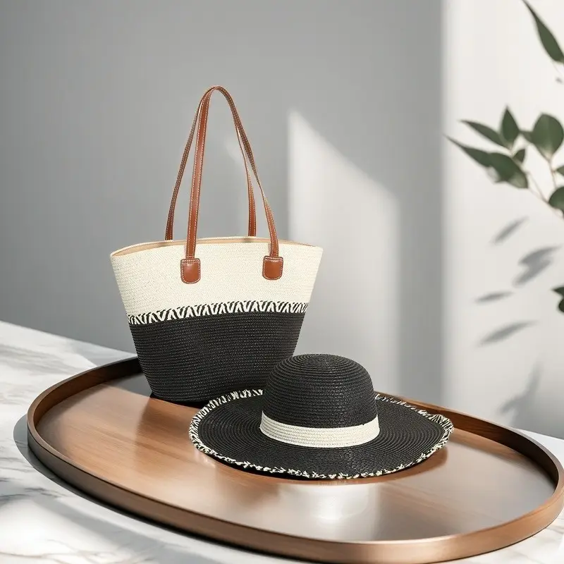Women Straw Woven Shoulder Bag Large Capacity Seaside Style - Image 12