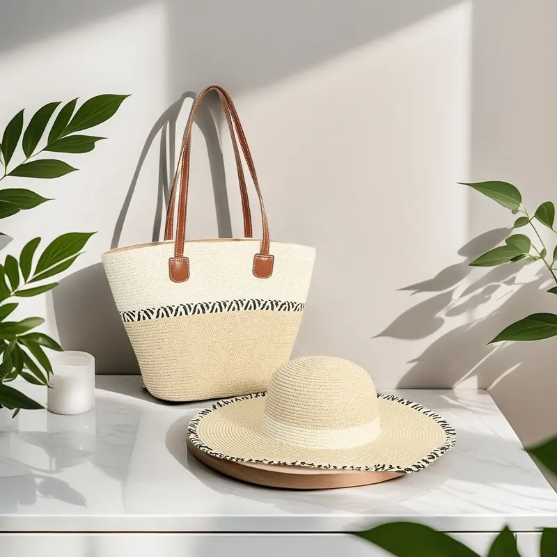 Women Straw Woven Shoulder Bag Large Capacity Seaside Style — feature 6