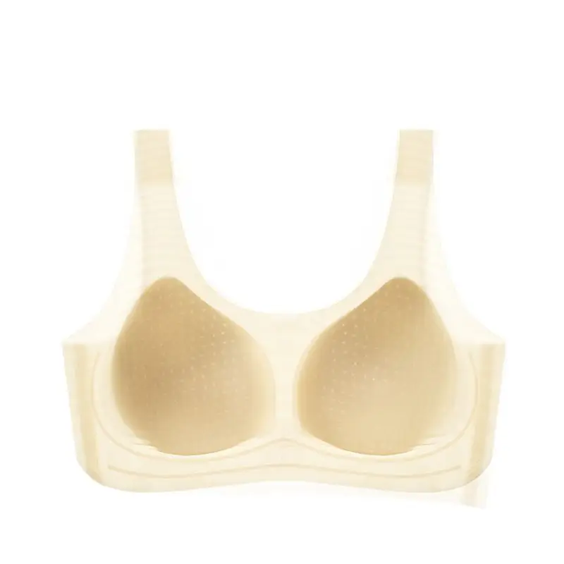 Fixed Chest Pad Cool Sense Traceless Underwear Women's Ultra-thin Summer Small Chest Push-up Bra No Steel Ring Vest Bra