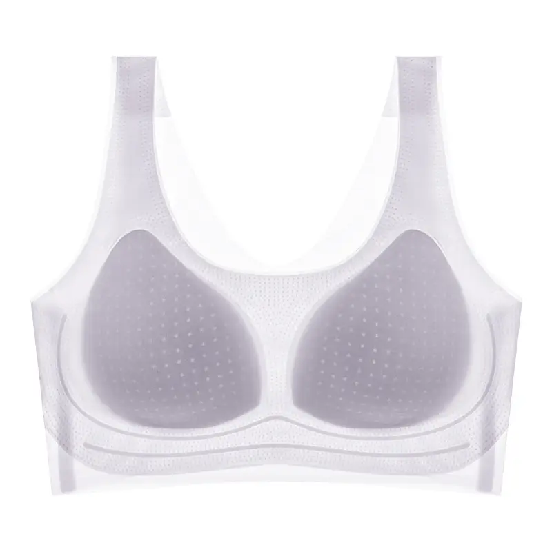 Fixed Chest Pad Cool Sense Traceless Underwear Women's Ultra-thin Summer Small Chest Push-up Bra No Steel Ring Vest Bra