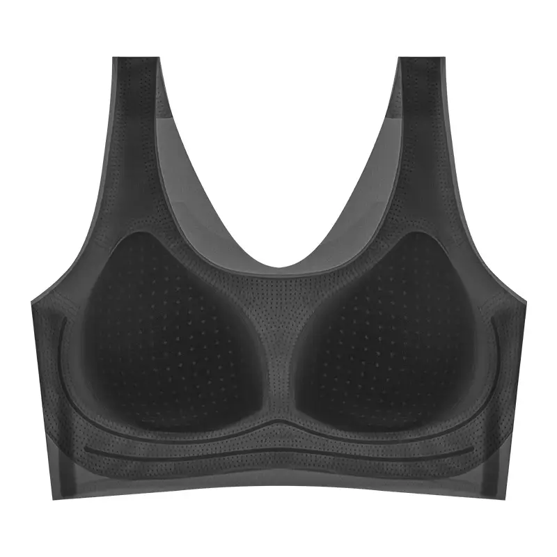 Fixed Chest Pad Cool Sense Traceless Underwear Women's Ultra-thin Summer Small Chest Push-up Bra No Steel Ring Vest Bra