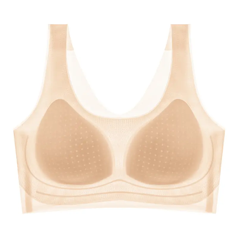 Fixed Chest Pad Cool Sense Traceless Underwear Women's Ultra-thin Summer Small Chest Push-up Bra No Steel Ring Vest Bra