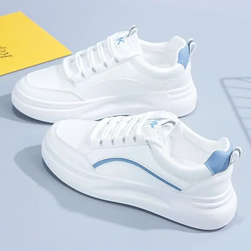 Spring 2025 New Student Harajuku Style Sneakers White Shoes Women's All-match Korean Style Thick-soled Sports Leather Shoes - Image 8