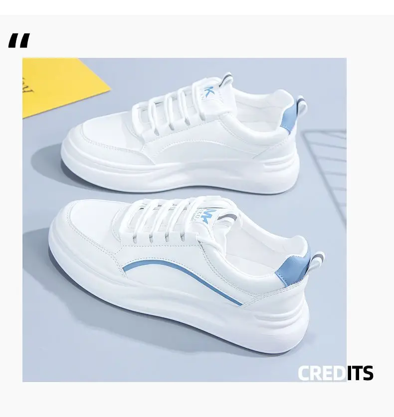 Spring 2025 New Student Harajuku Style Sneakers White Shoes Women's All-match Korean Style Thick-soled Sports Leather Shoes — feature 4