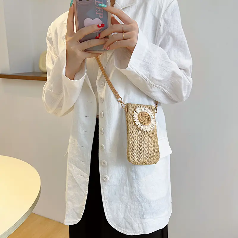 Korean Sunflower Straw Shoulder Bag 2025 Spring - Image 5