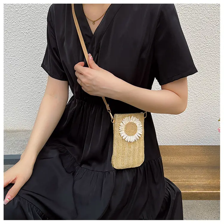 Korean Sunflower Straw Shoulder Bag 2025 Spring — feature 11
