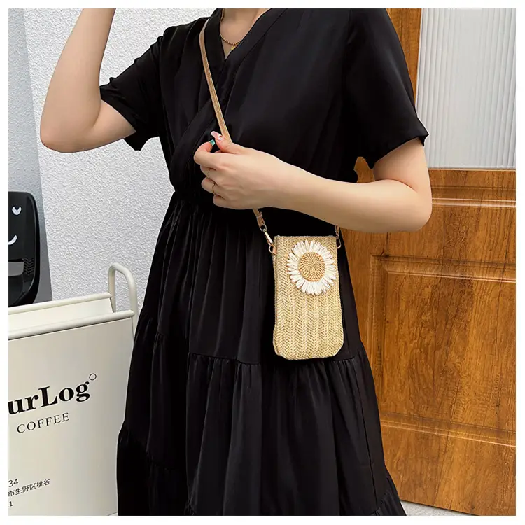 Korean Sunflower Straw Shoulder Bag 2025 Spring — feature 12