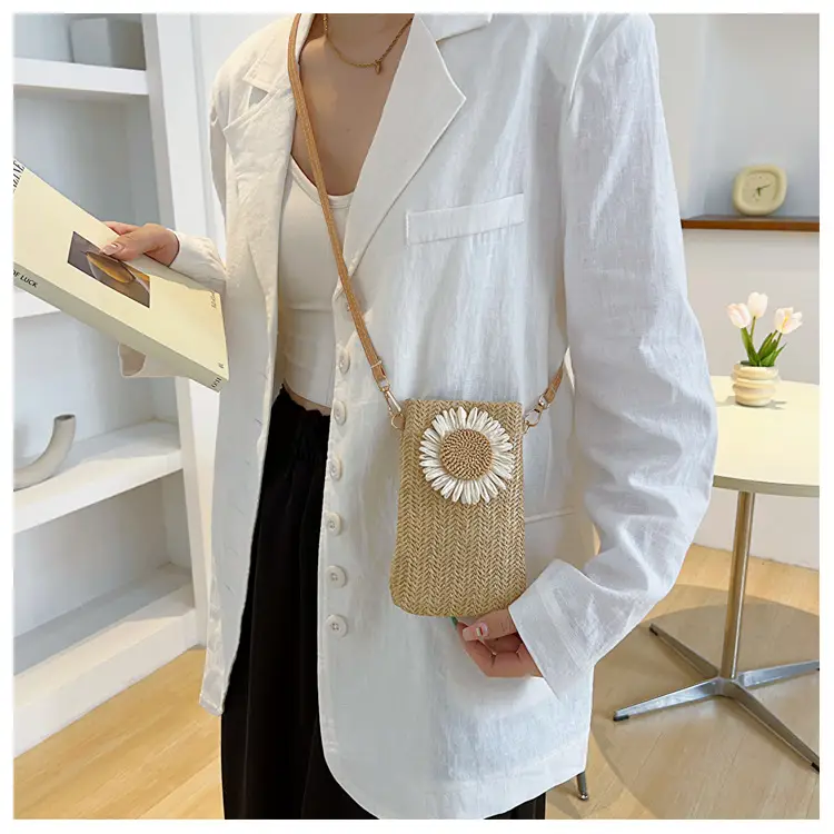 Korean Sunflower Straw Shoulder Bag 2025 Spring — feature 23