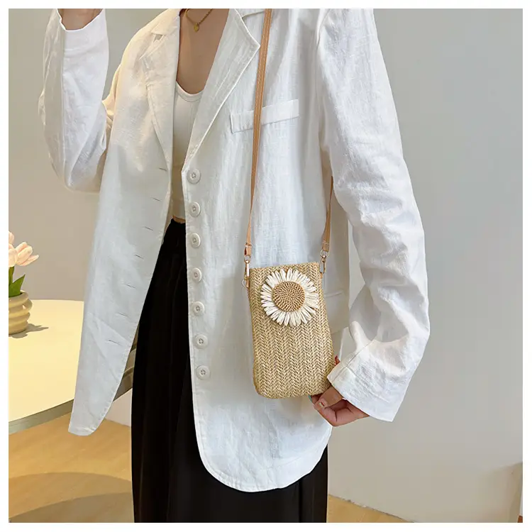 Korean Sunflower Straw Shoulder Bag 2025 Spring — feature 25