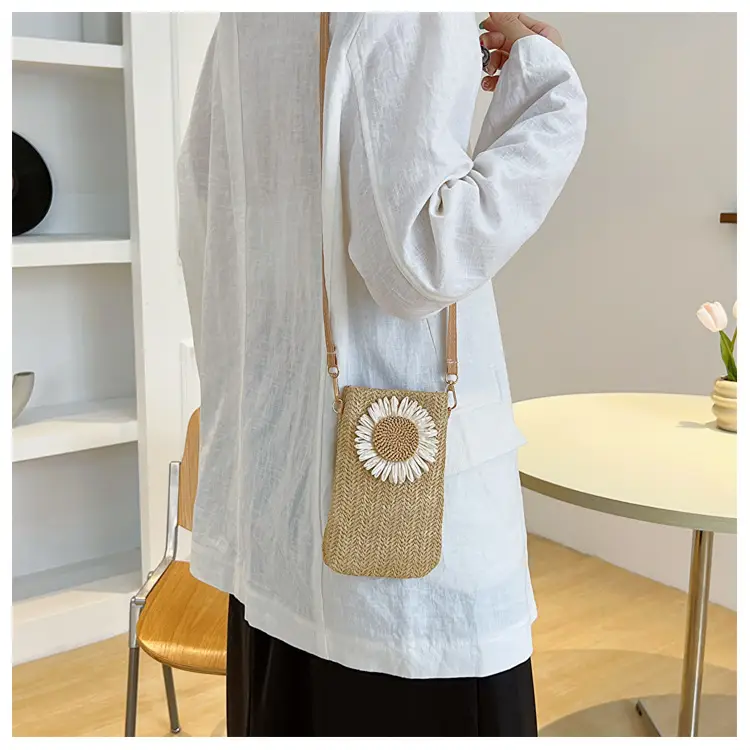 Korean Sunflower Straw Shoulder Bag 2025 Spring — feature 26