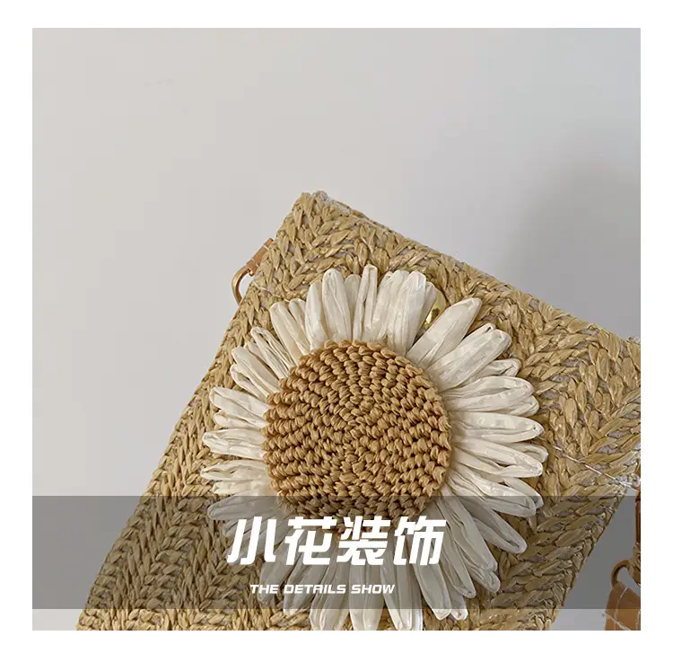 Korean Sunflower Straw Shoulder Bag 2025 Spring — feature 6