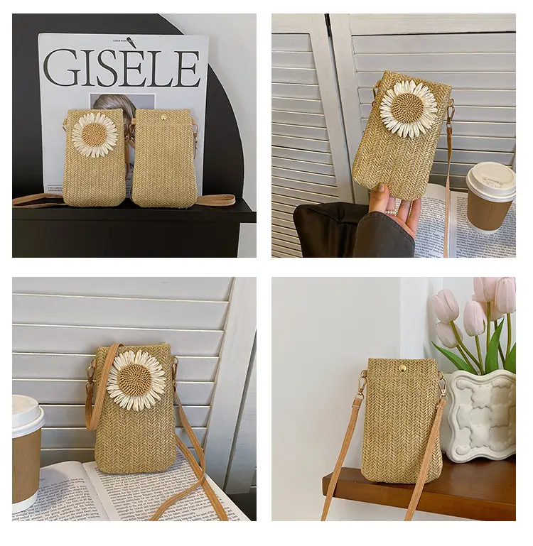 Korean Sunflower Straw Shoulder Bag 2025 Spring — feature 8