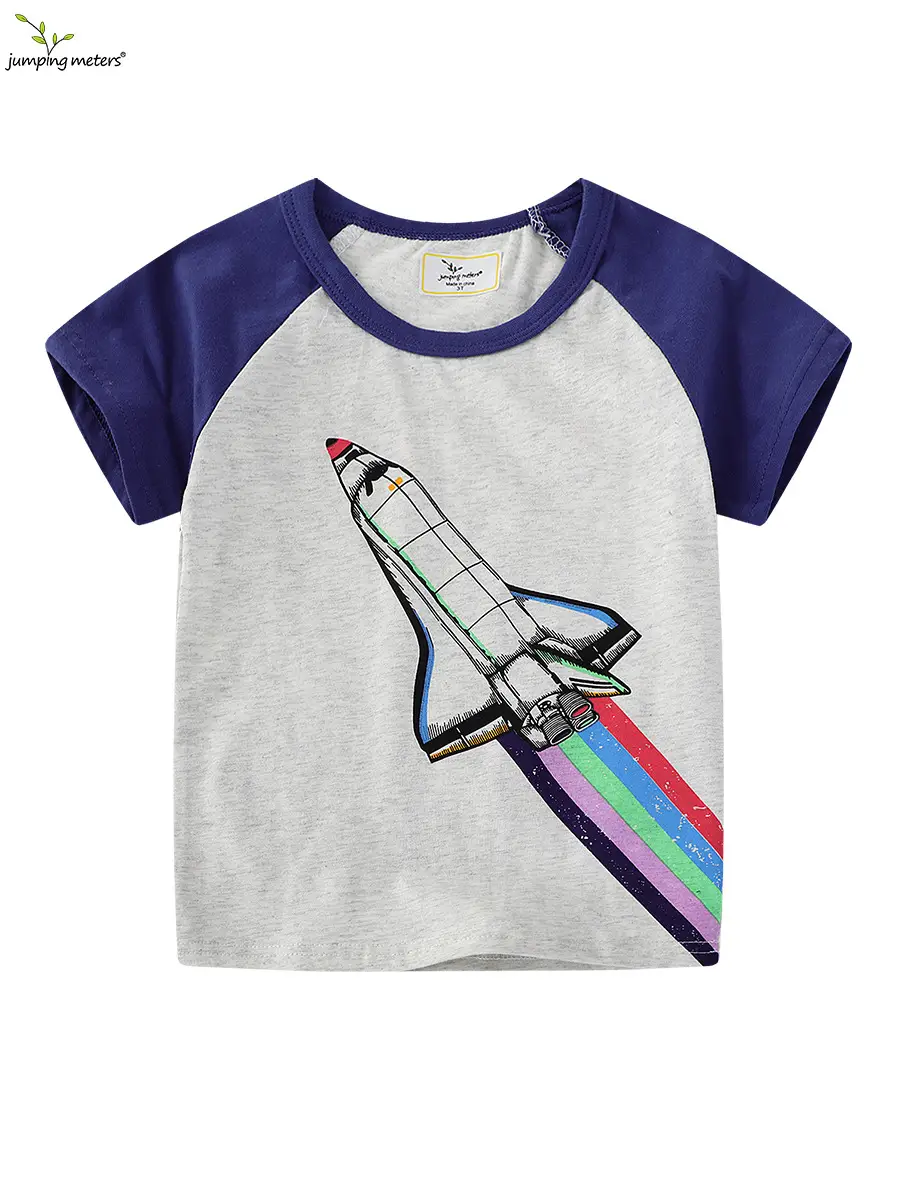 2025 Boys T-Shirt Grey Blue Crewneck Small Medium