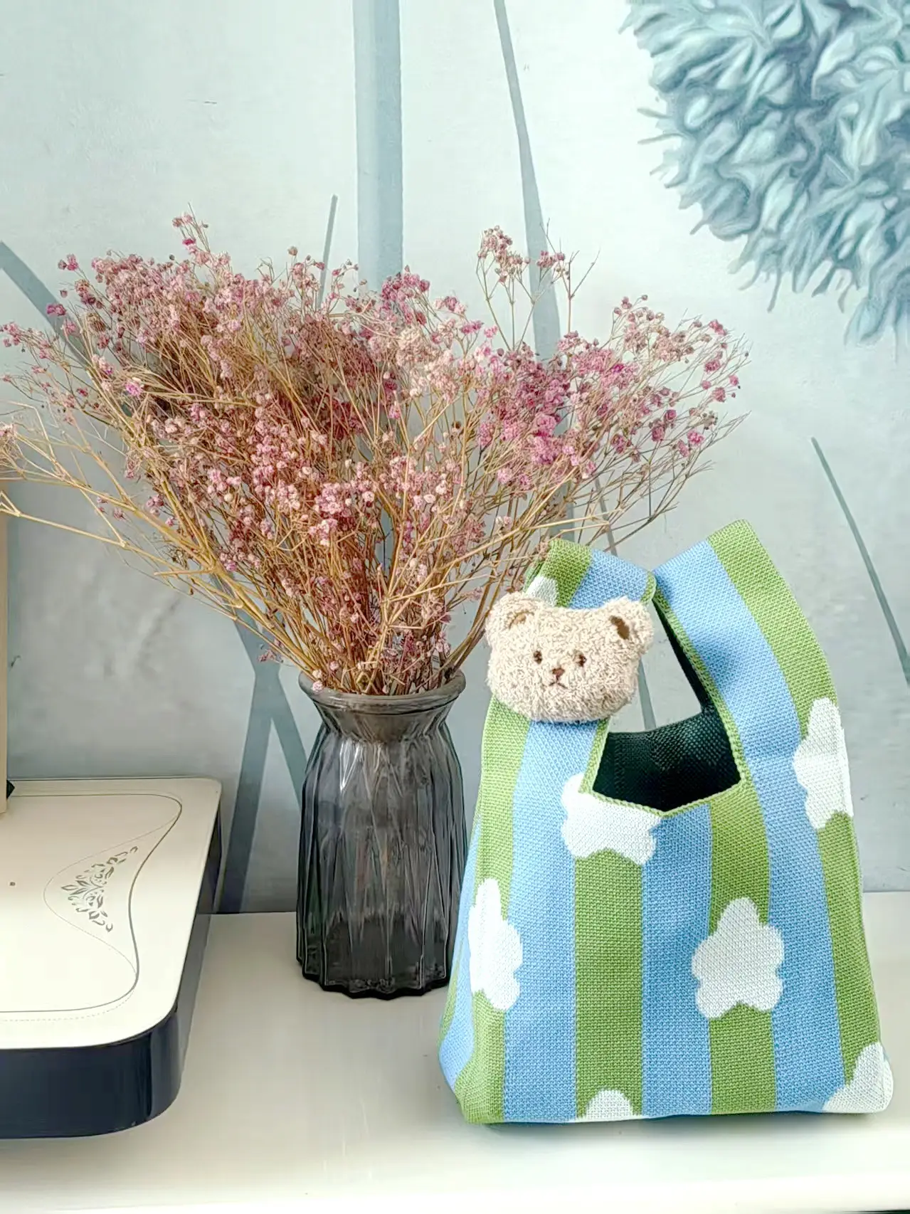 Cute Korean Style Red White Handheld Tote Bag — feature 38
