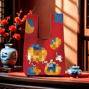 Cute Korean Style Red White Handheld Tote Bag — feature 5