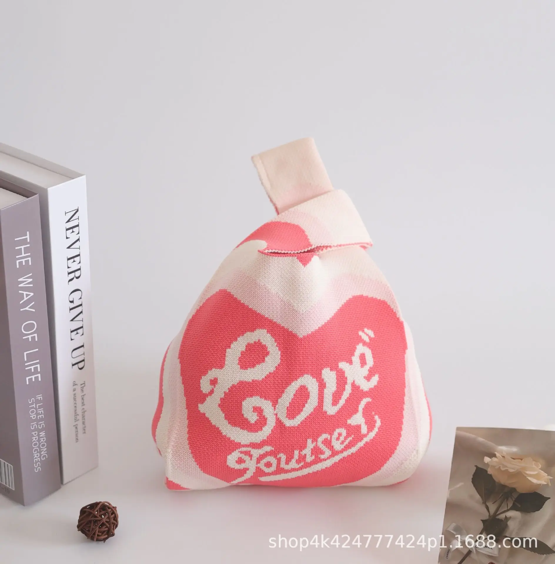 Cute Korean Style Red White Handheld Tote Bag - Image 4